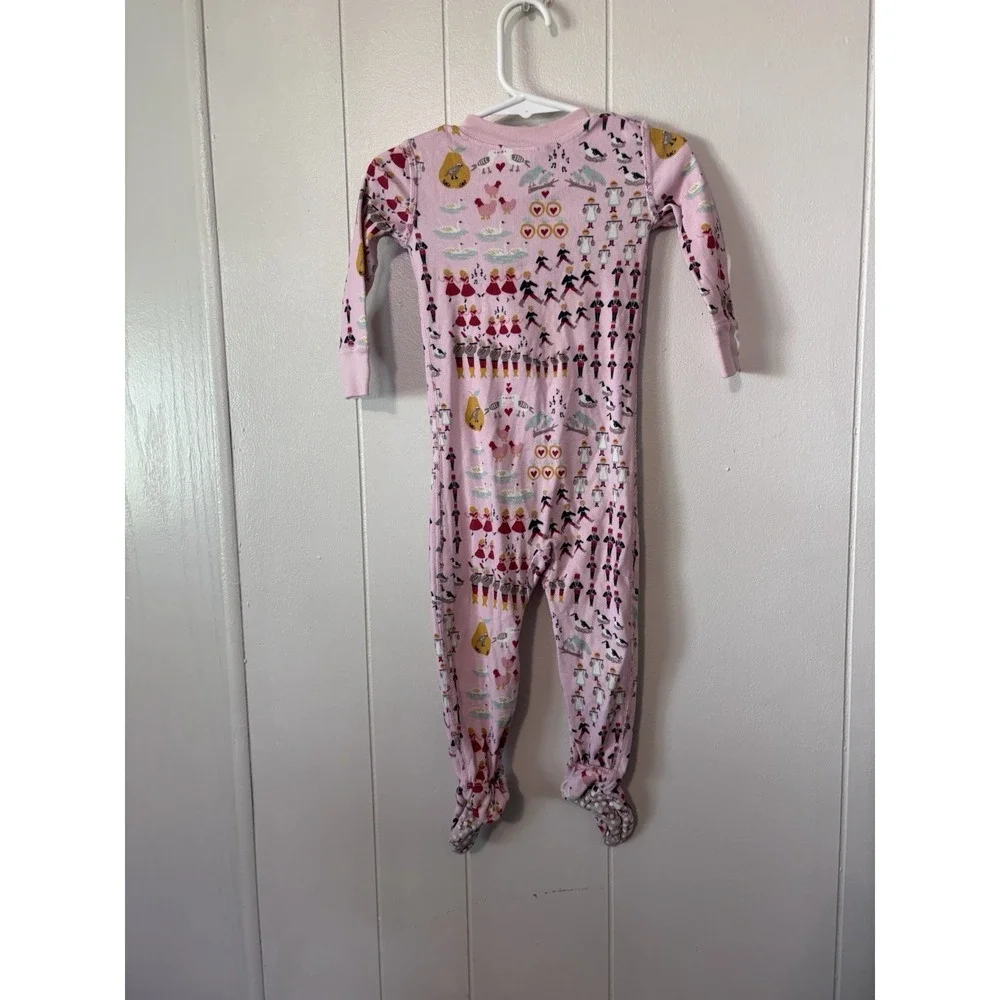 Hanna Andersson 12 Days of Christmas‎ Pajama Zipper Footie 12-18m Organic Pink